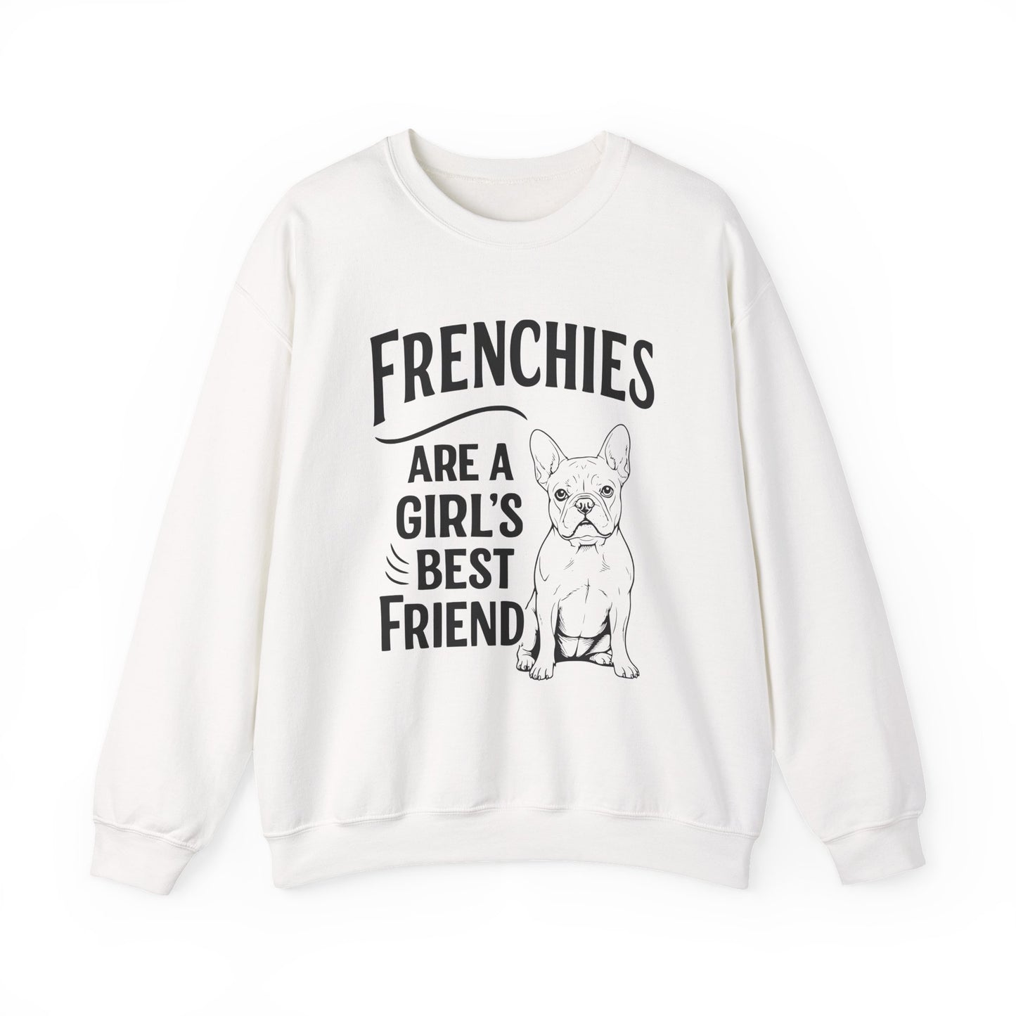 Frenchies & Girls Crewneck Sweatshirt White