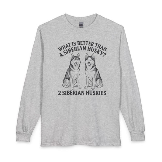 2 Huskies Long Sleeve Sport Grey