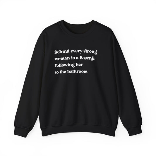 Basenji Strong Woman Crewneck Sweatshirt