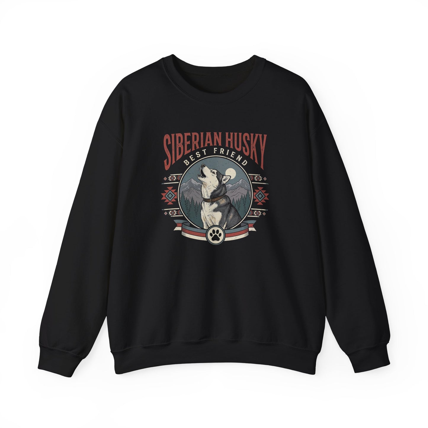 Siberian Husky Best Friend Crewneck Sweatshirt Black