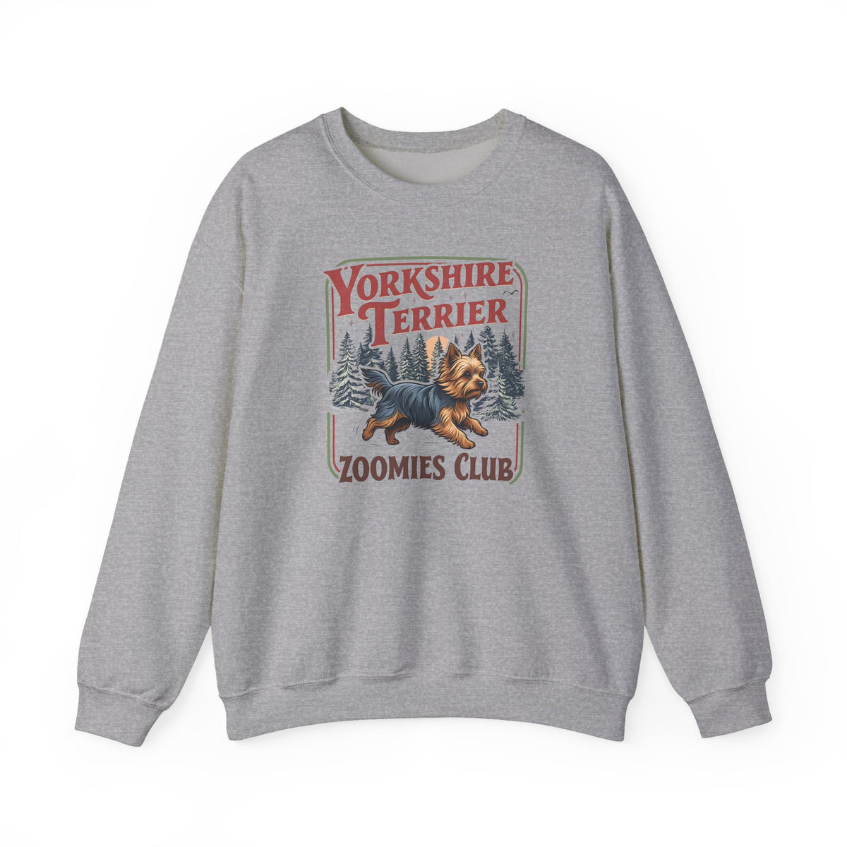 Yorkshire Terrier Zoomies Club Crewneck Sweatshirt Sport Grey