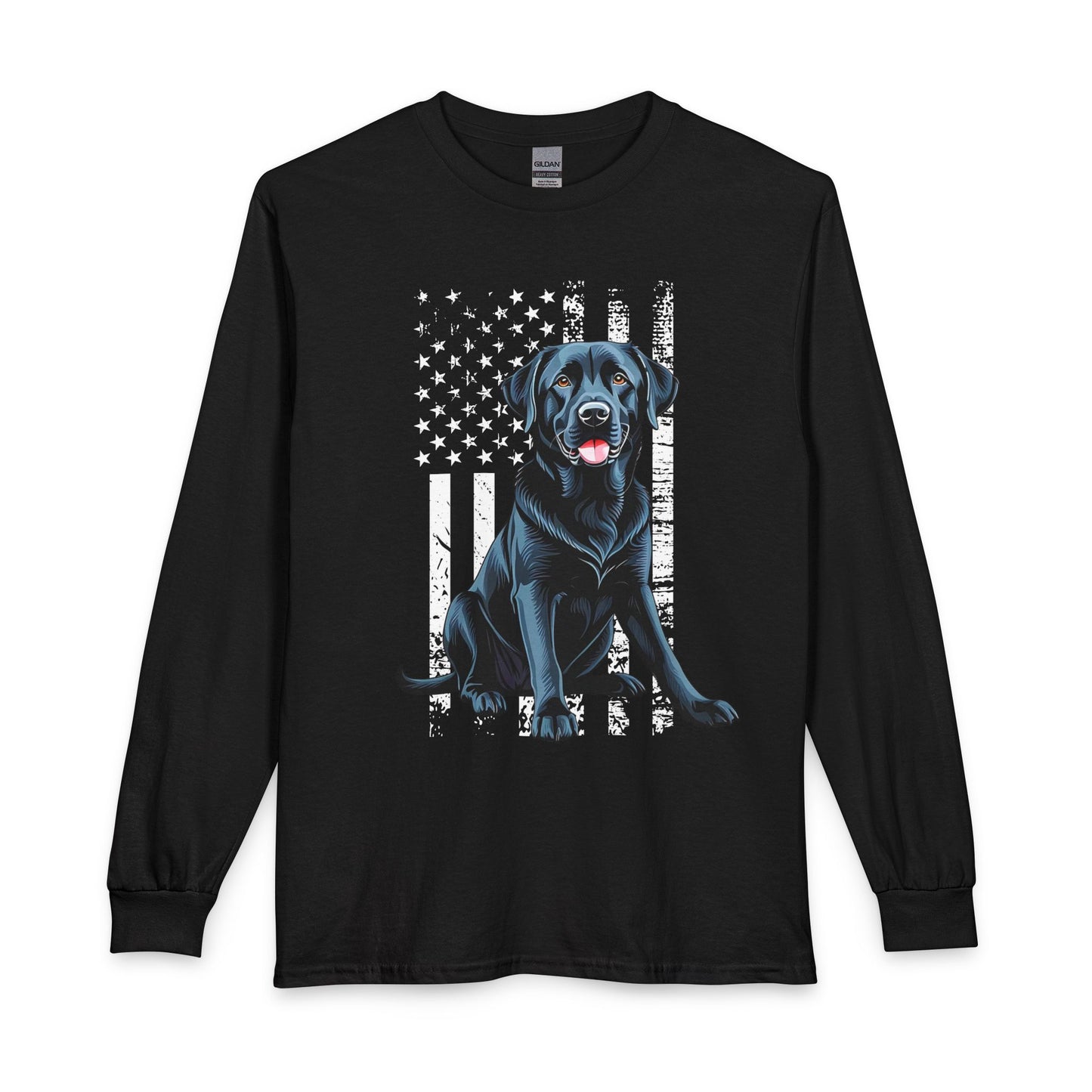 Black Lab USA Flag Long Sleeve