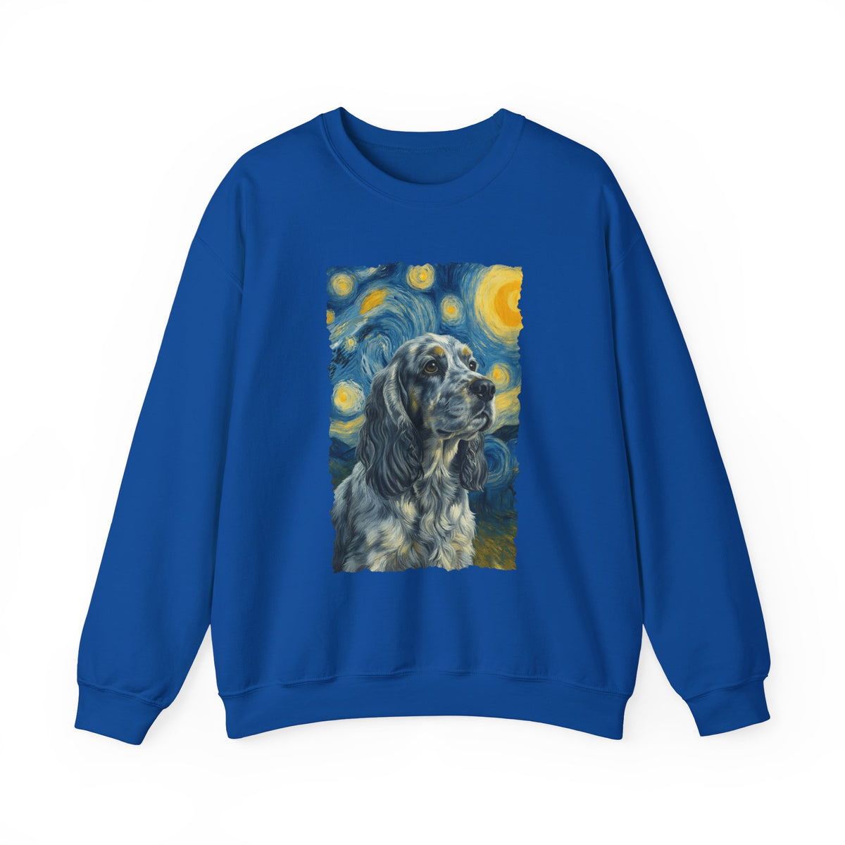 Blue Roan Cocker Spaniel Starry Night Crewneck Sweatshirt