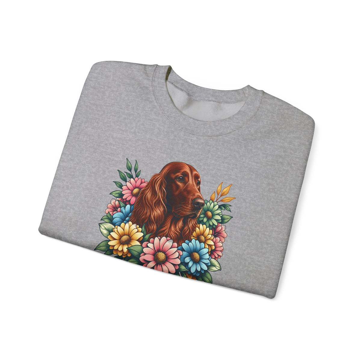 Irish Setter Flower Wreath Crewneck Sweatshirt