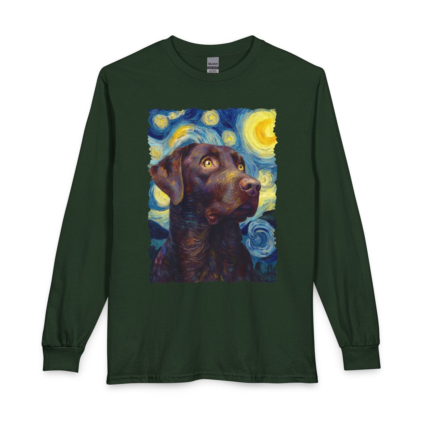 Chocolate Labrador Starry Night Long Sleeve