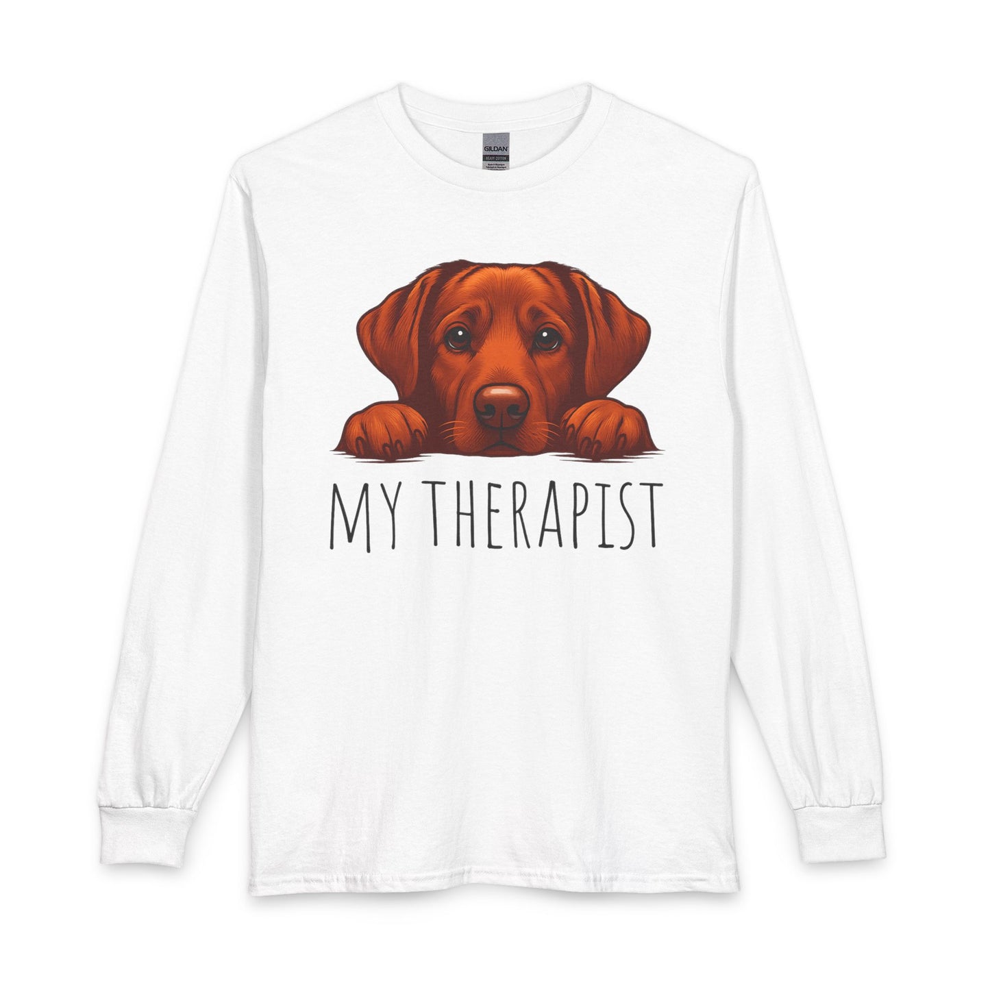 My Therapist Fox Red Lab Long Sleeve White