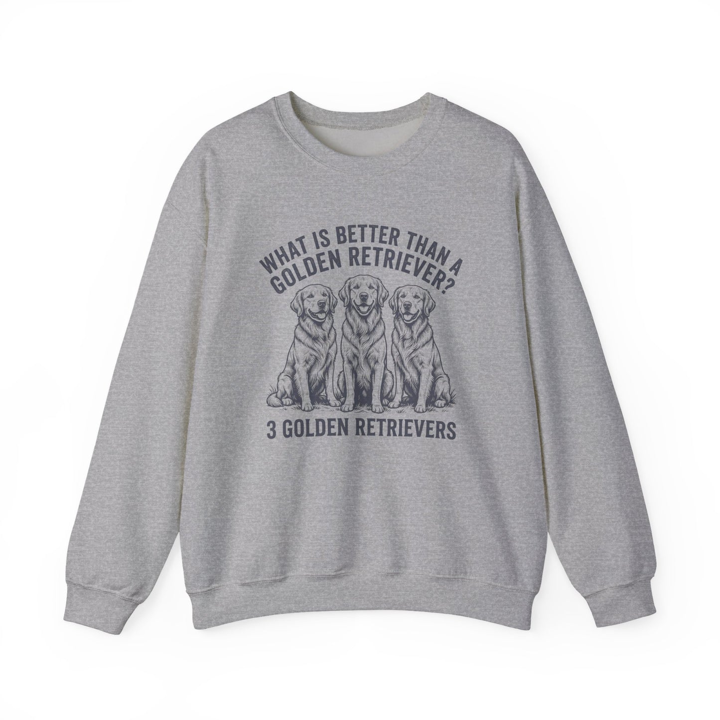 Three Golden Retrievers Crewneck Sweatshirt Sport Grey