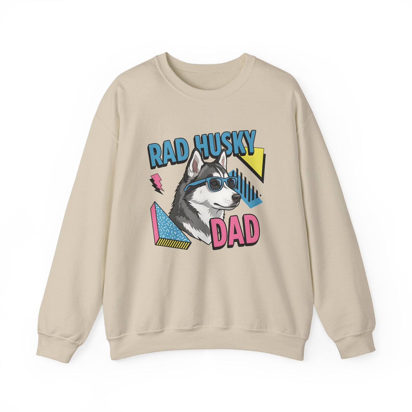 Rad Husky Dad Crewneck Sweatshirt Sand