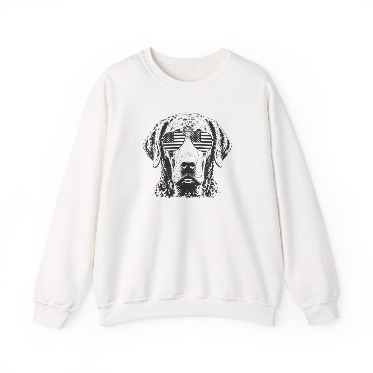 Chesapeake Bay Retriever Flag Shades Crewneck Sweatshirt