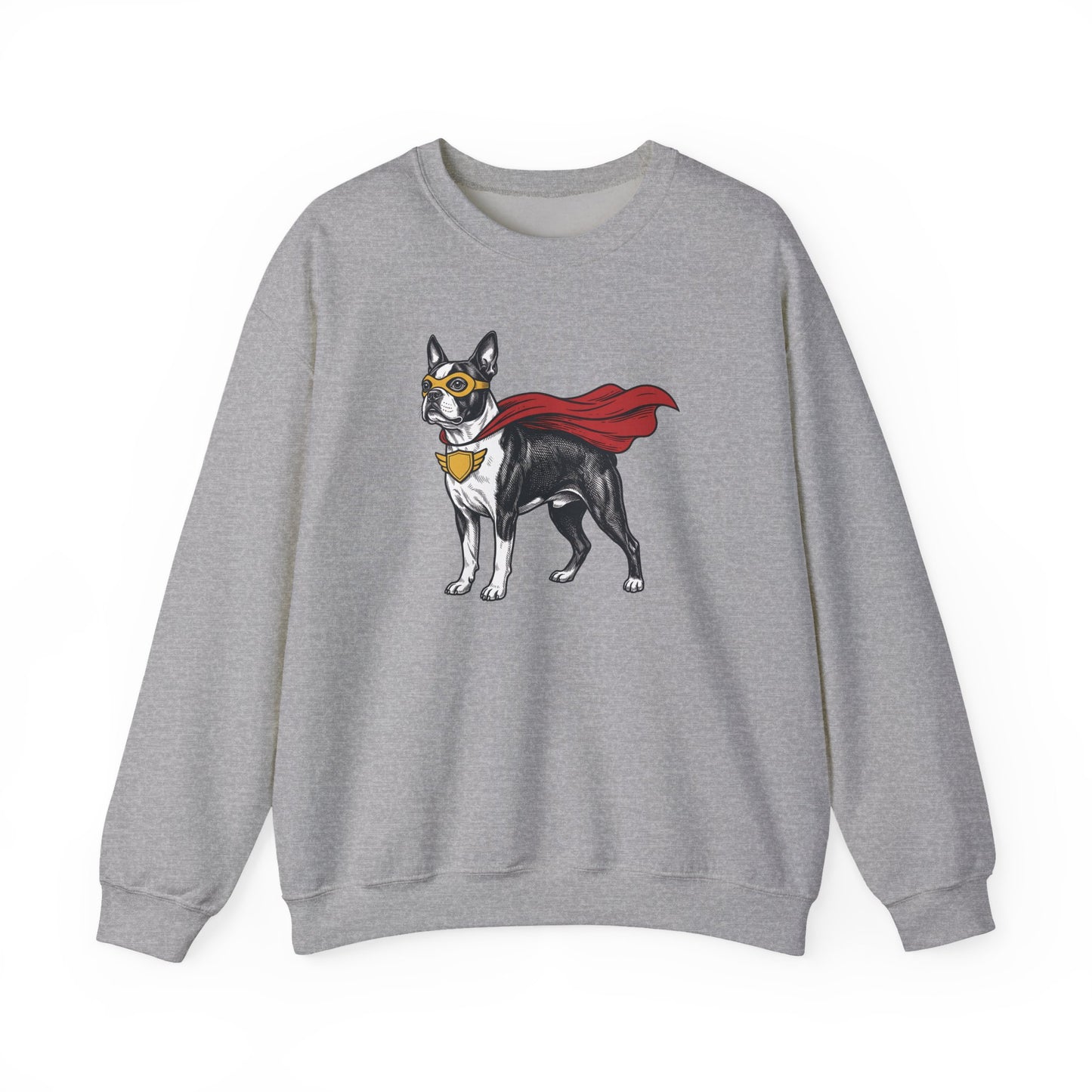 Boston Terrier Superhero Crewneck Sweatshirt