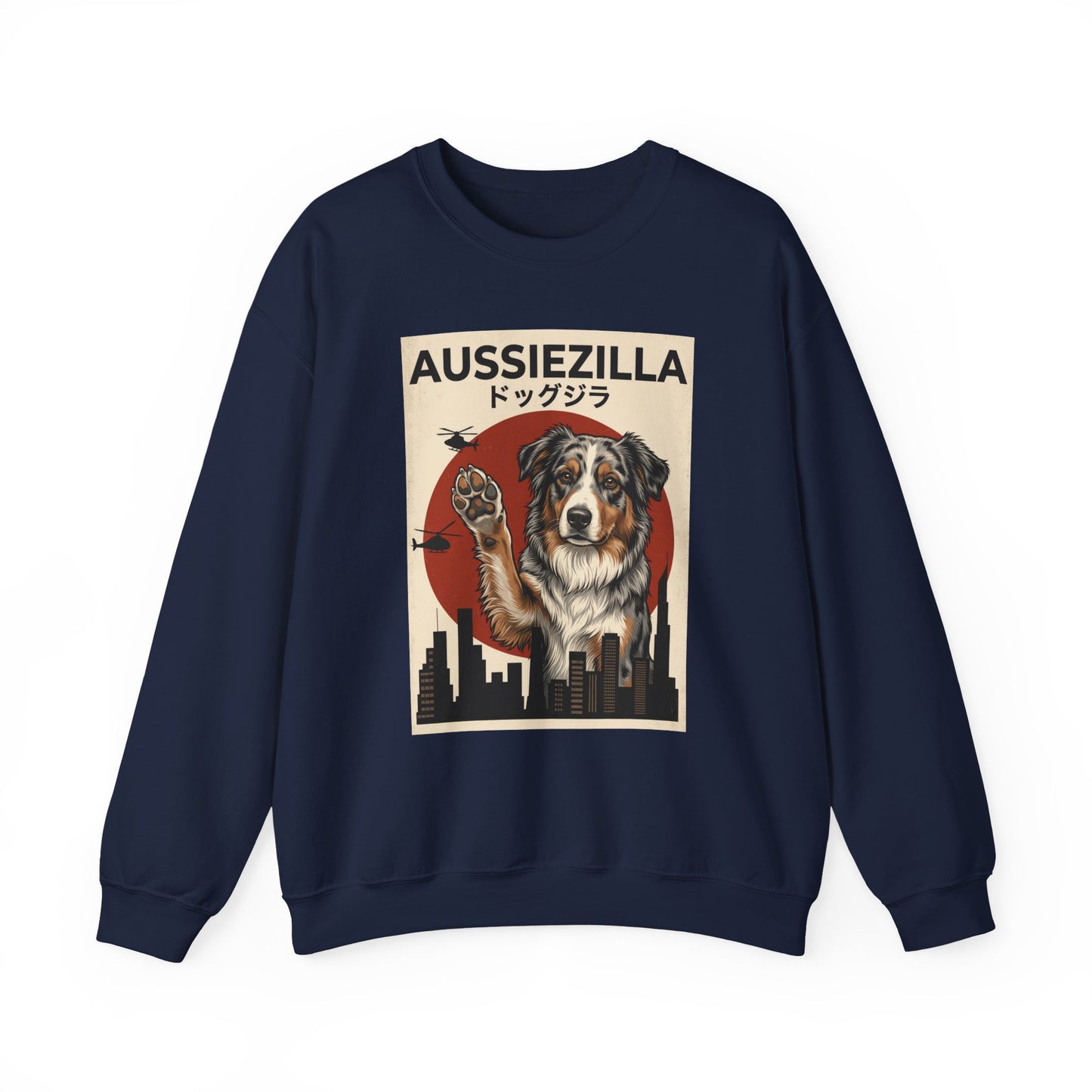 Australian Shepherd Aussiezilla Crewneck Sweatshirt