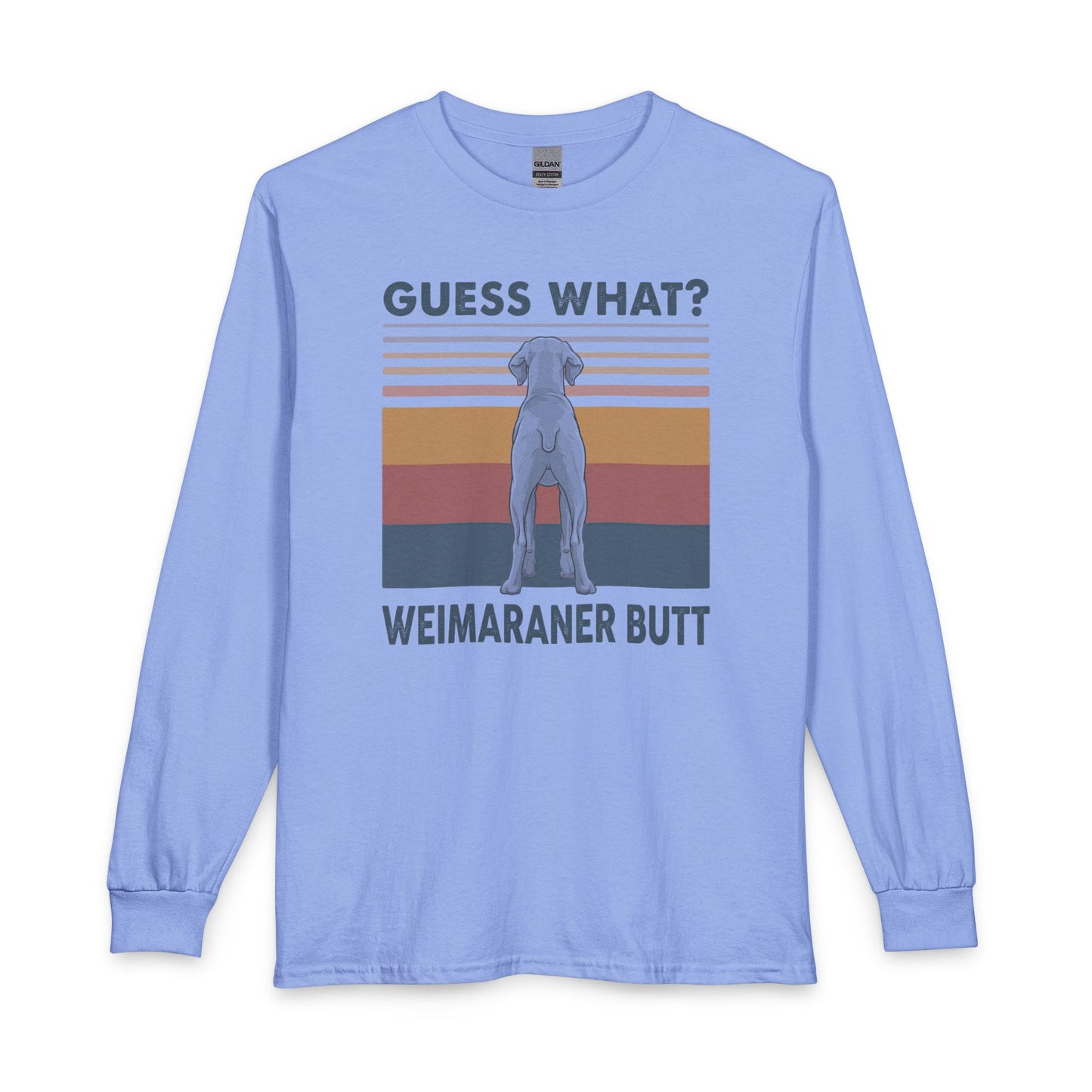 Weimaraner Butt Long Sleeve Carolina Blue