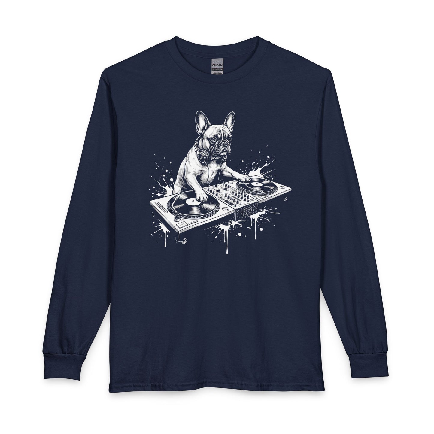 French Bulldog DJ Long Sleeve Navy