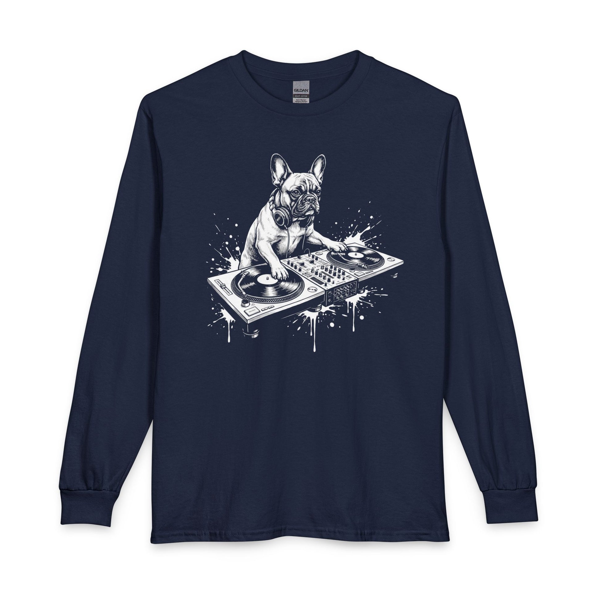 French Bulldog DJ Long Sleeve Navy