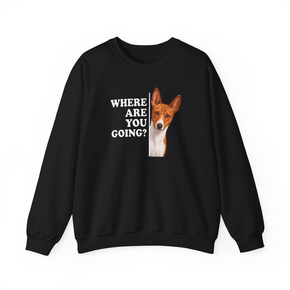 Basenji Where Are You Going Crewneck Sweatshirt
