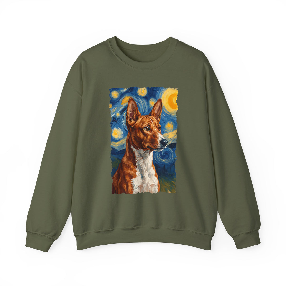 Basenji Van Gogh Crewneck Sweatshirt