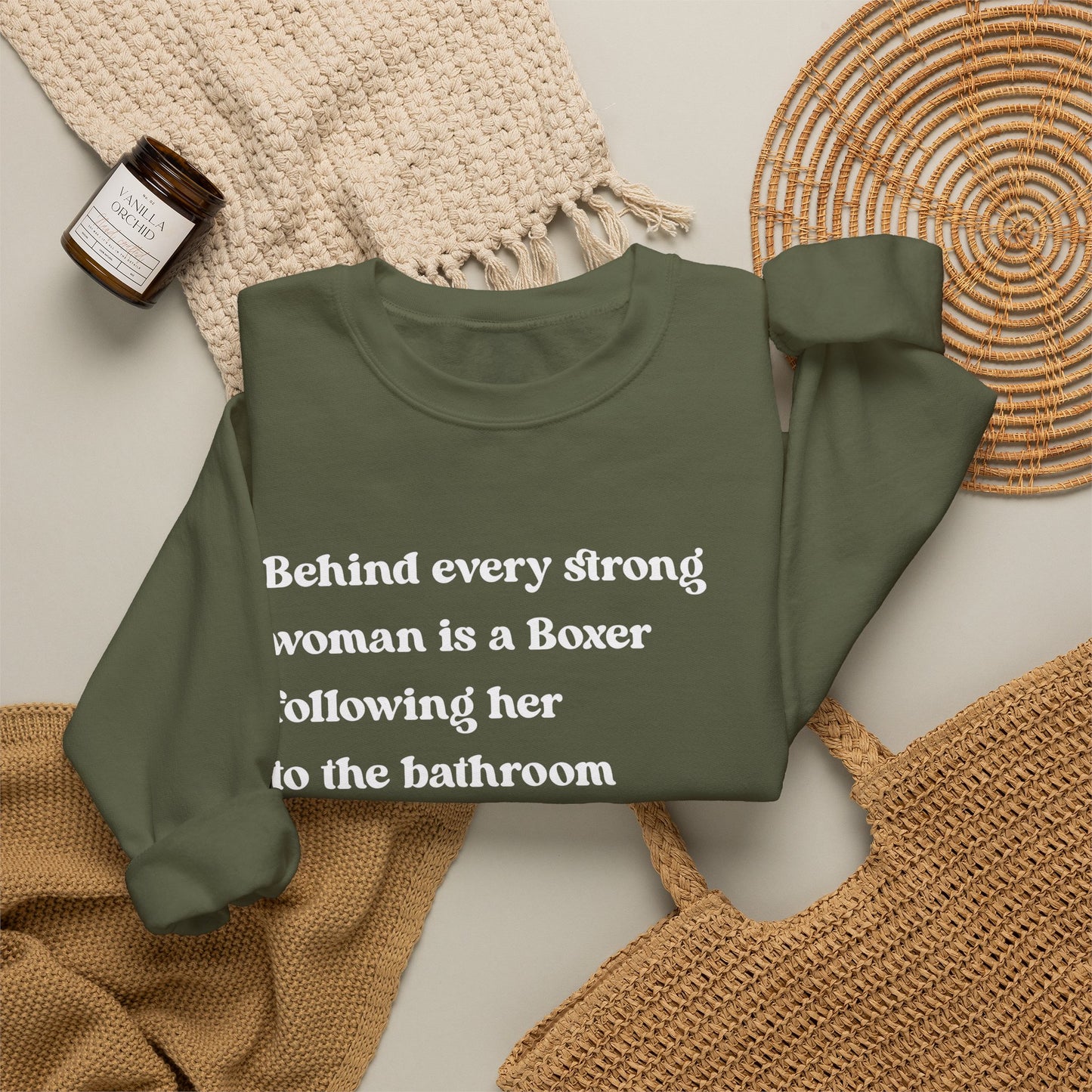 Boxer Strong Woman Crewneck Sweatshirt