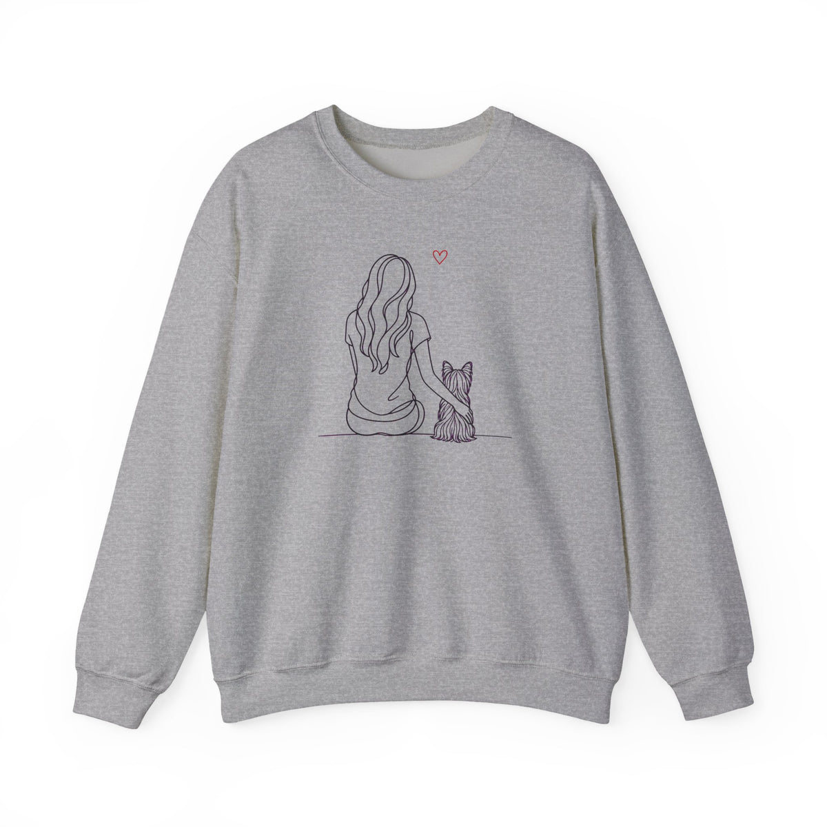 Yorkshire Terrier Hug Crewneck Sweatshirt Sport Grey