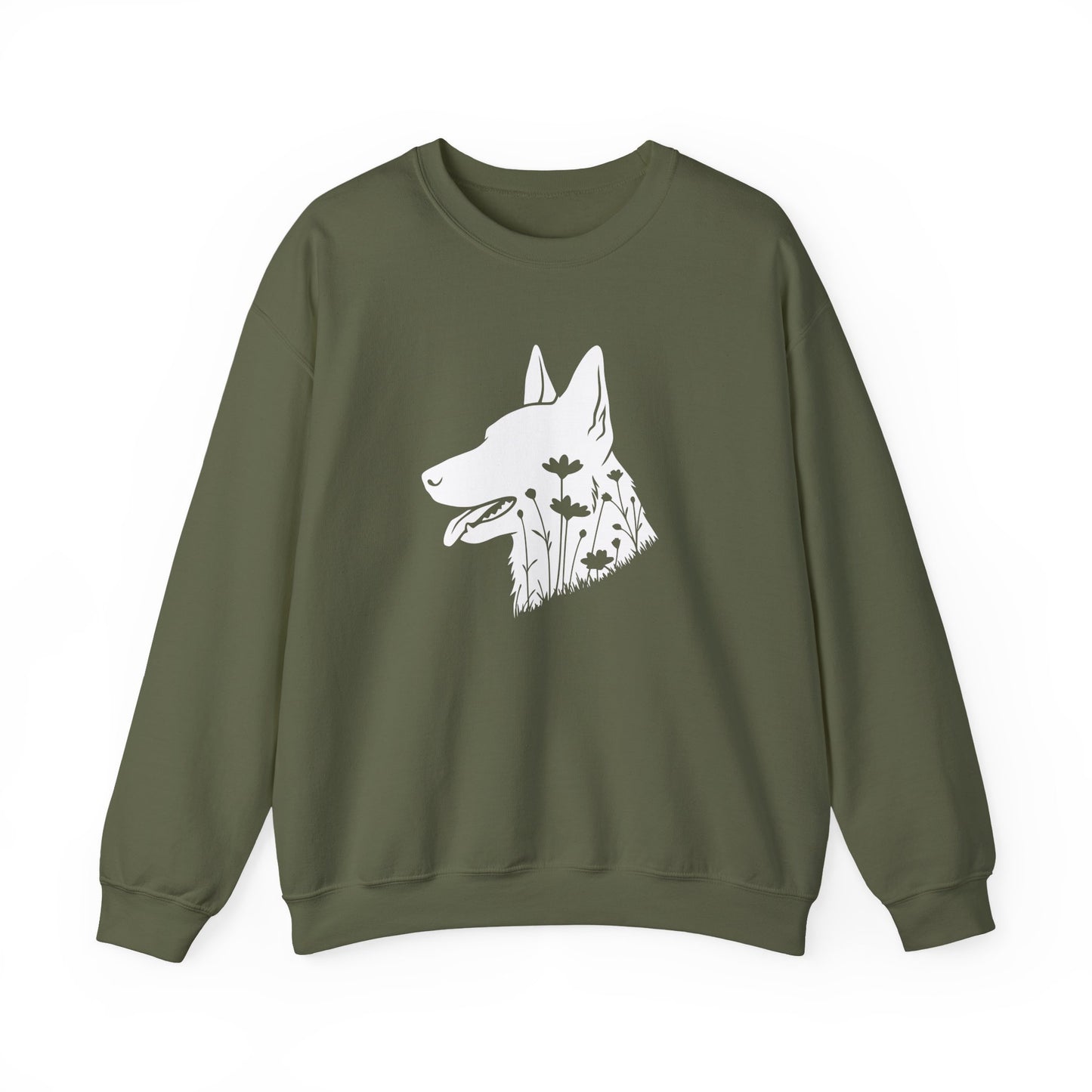 Dutch Shepherd Flowers Crewneck Sweatshirt