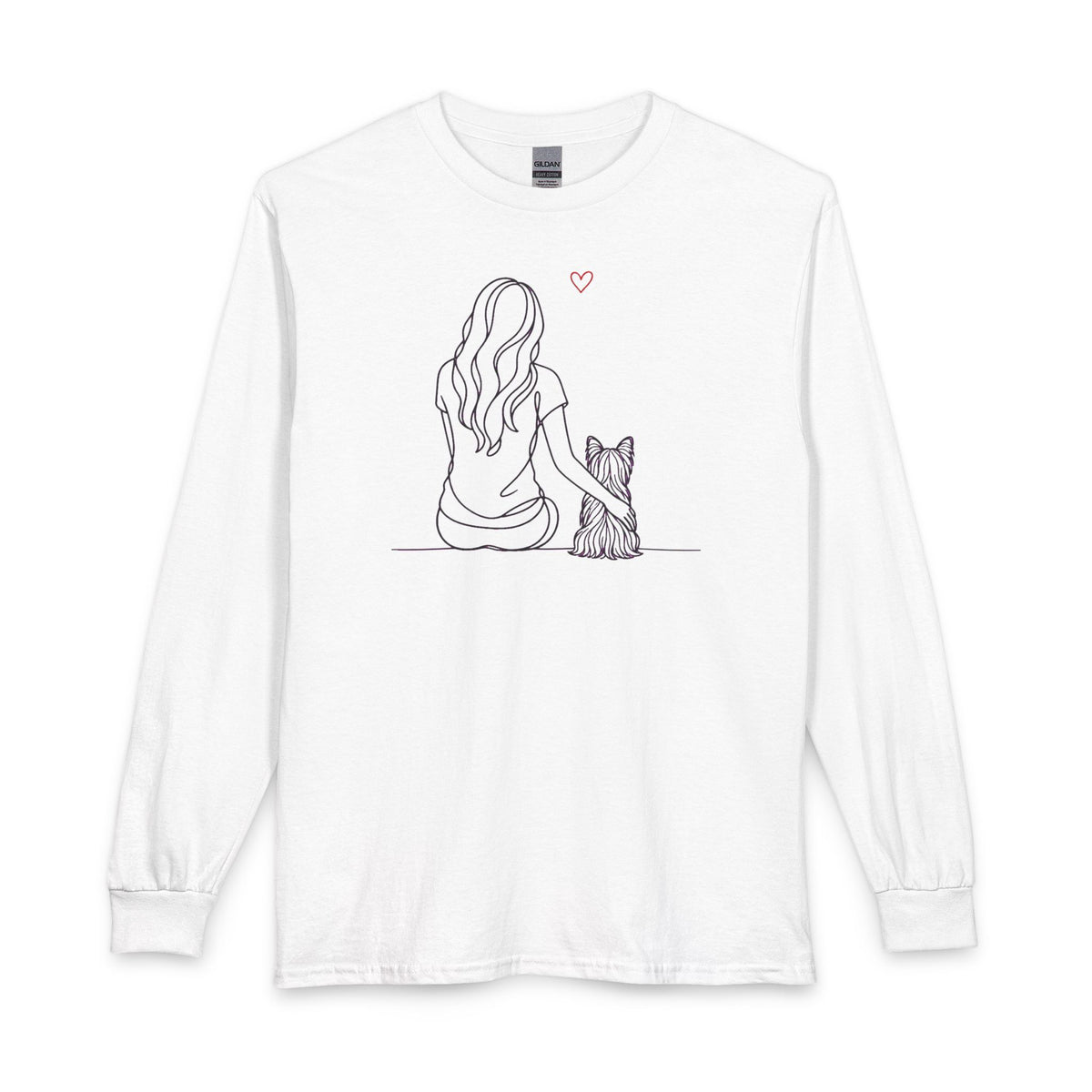 Yorkshire Terrier Hug Long Sleeve White