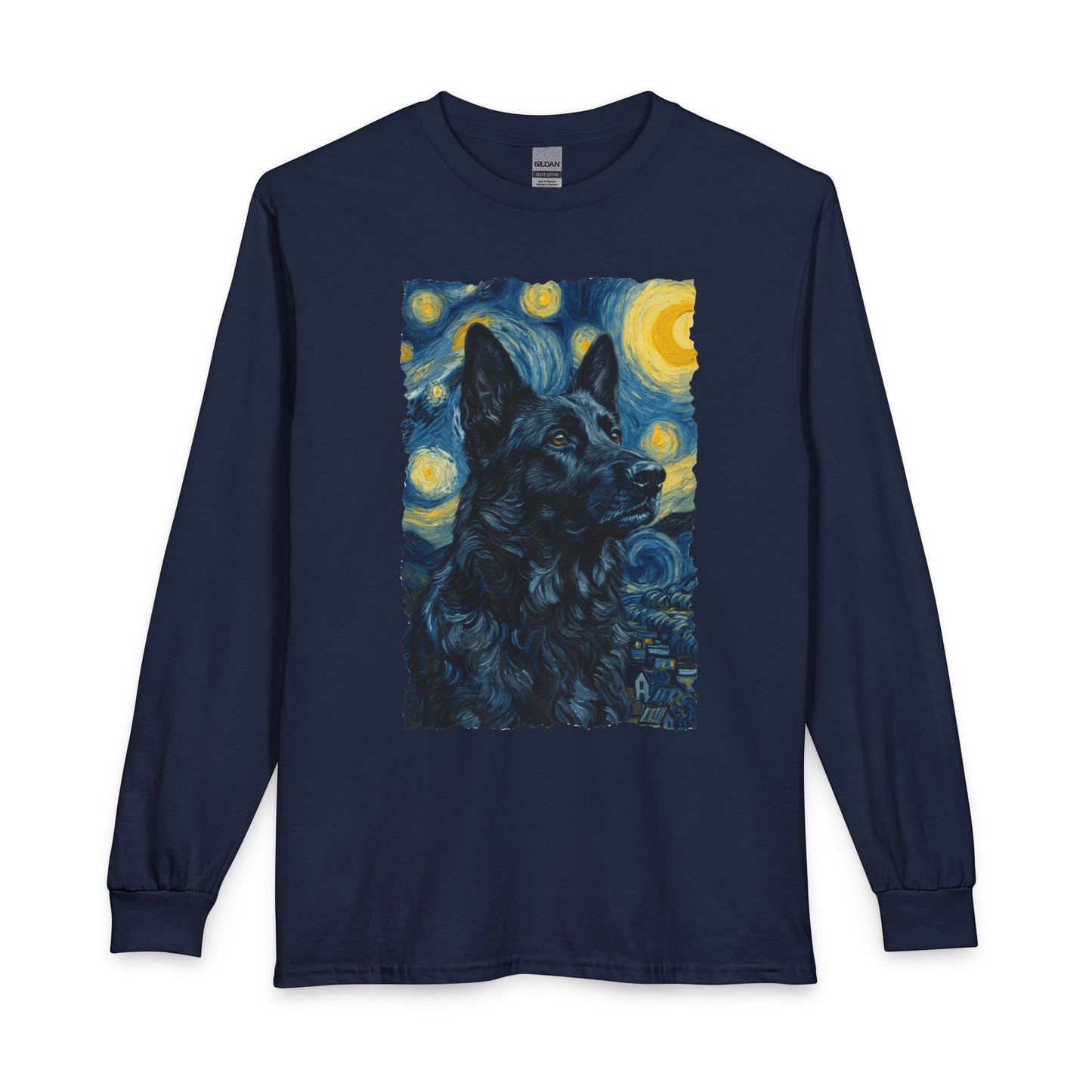 Black German Shepherd Van Gogh Long Sleeve
