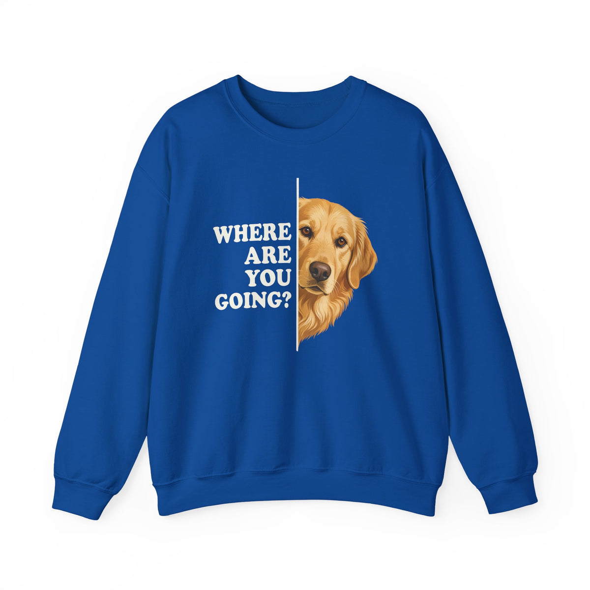 Following Golden Retriever Crewneck Sweatshirt Royal