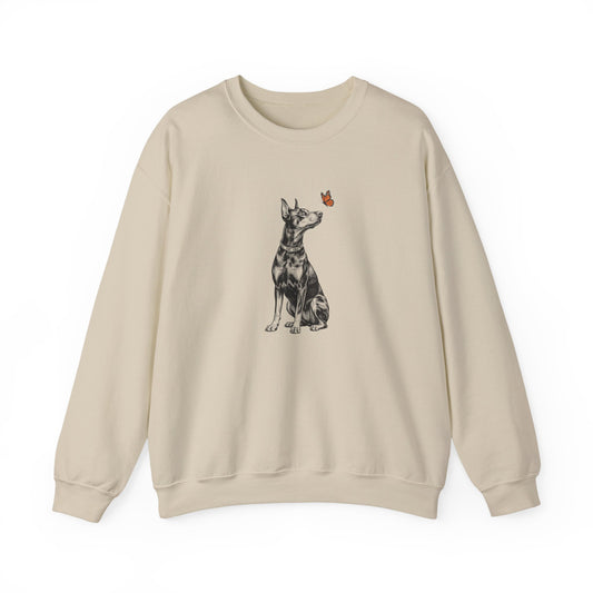 Doberman Butterfly Crewneck Sweatshirt