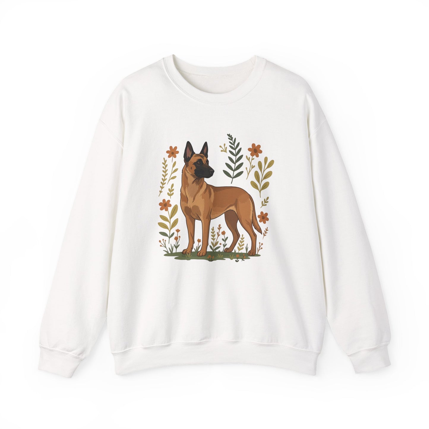 Belgian Malinois Flowers Crewneck Sweatshirt