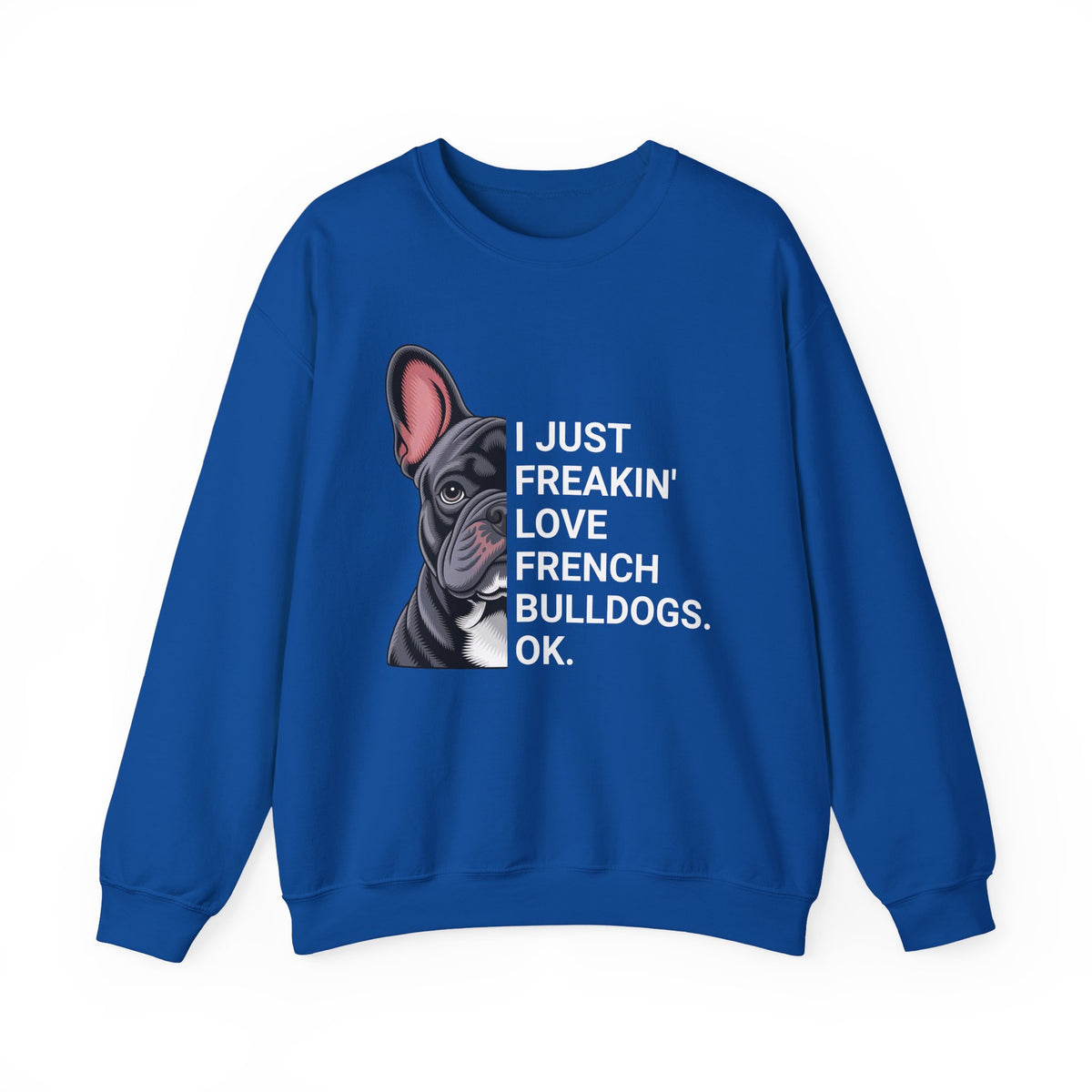 French Bulldog Love Crewneck Sweatshirt Royal
