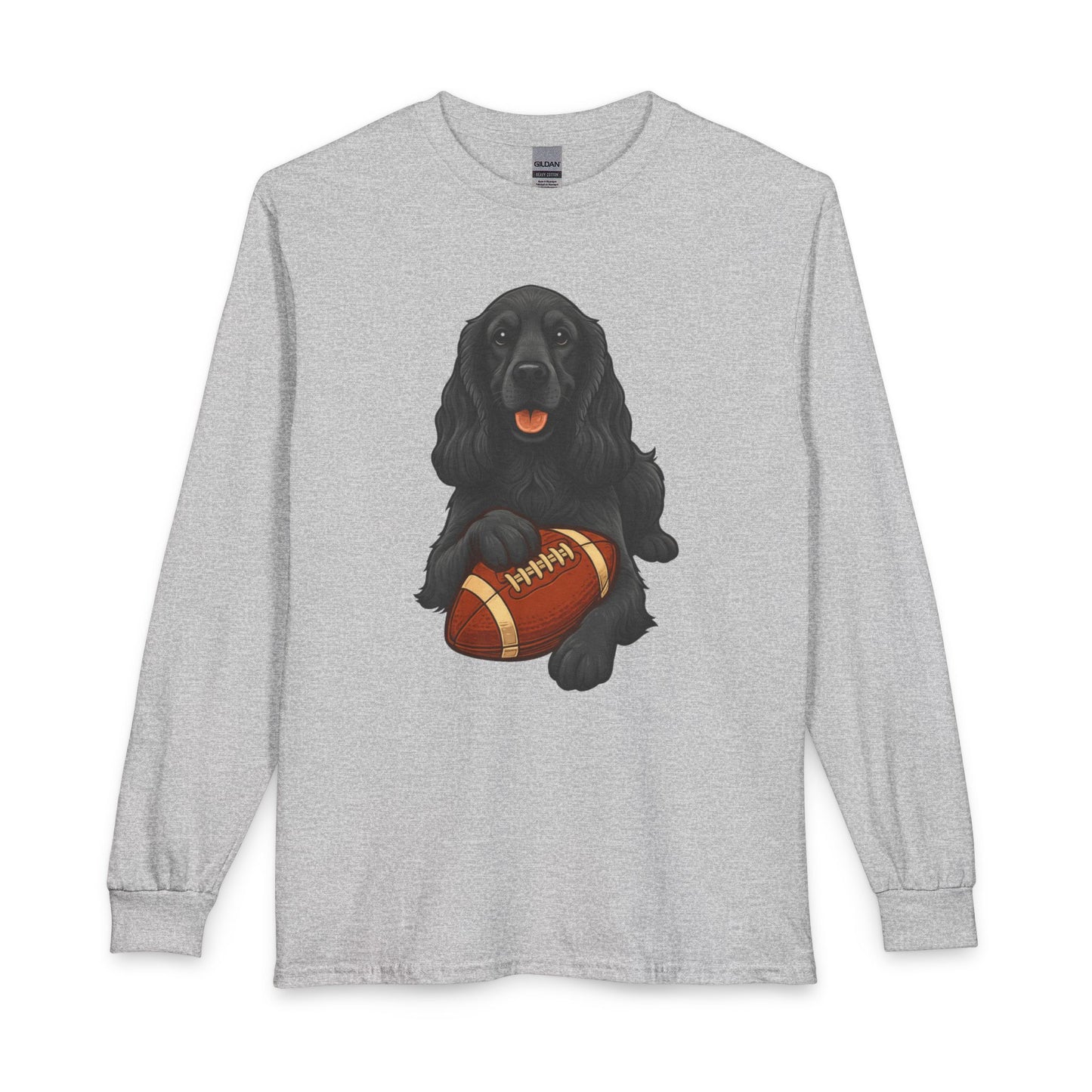 Black Cocker Spaniel Football Long Sleeve