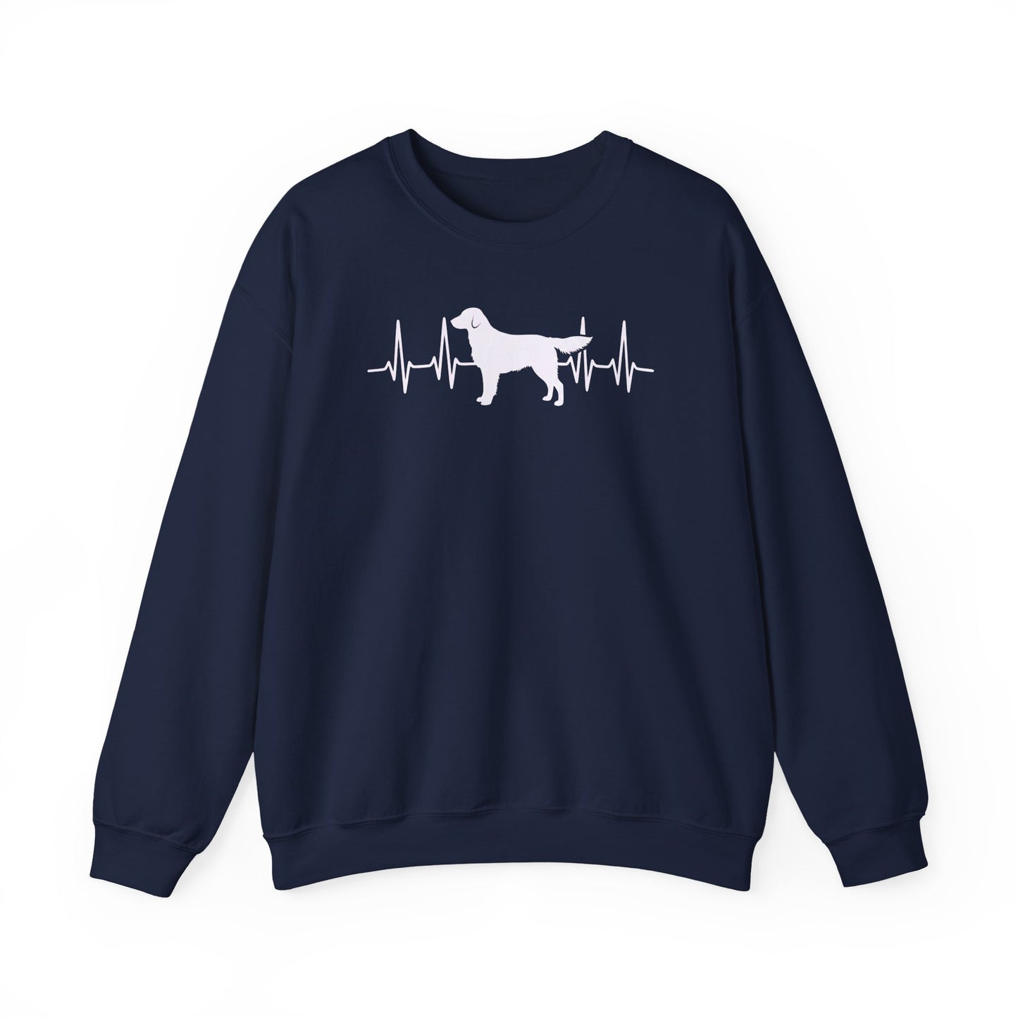 Flat Coated Retriever Heartbeat Crewneck Sweatshirt