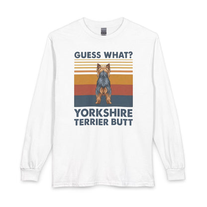 Yorkshire Terrier Butt Long Sleeve White
