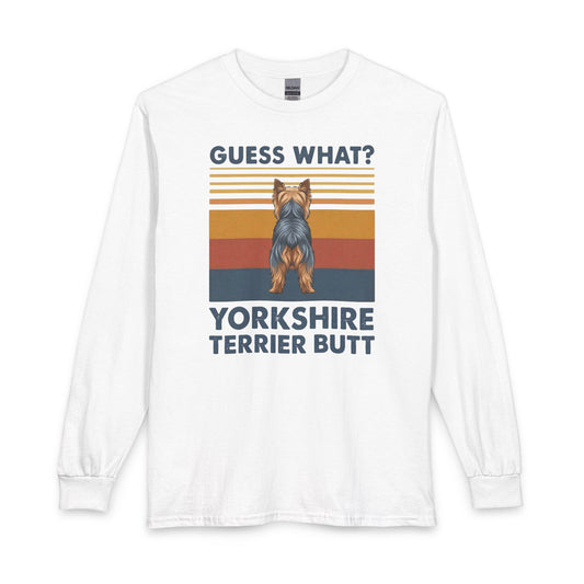 Yorkshire Terrier Butt Long Sleeve White