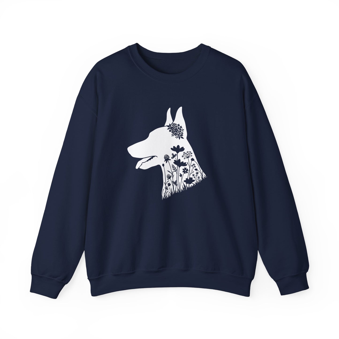 Doberman Flowers Crewneck Sweatshirt