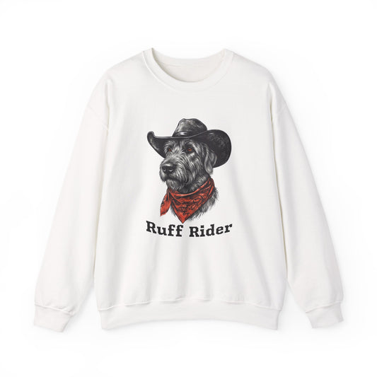 Irish Wolfhound Ruff Rider Crewneck Sweatshirt