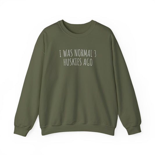 3 Huskies Crewneck Sweatshirt Military Green