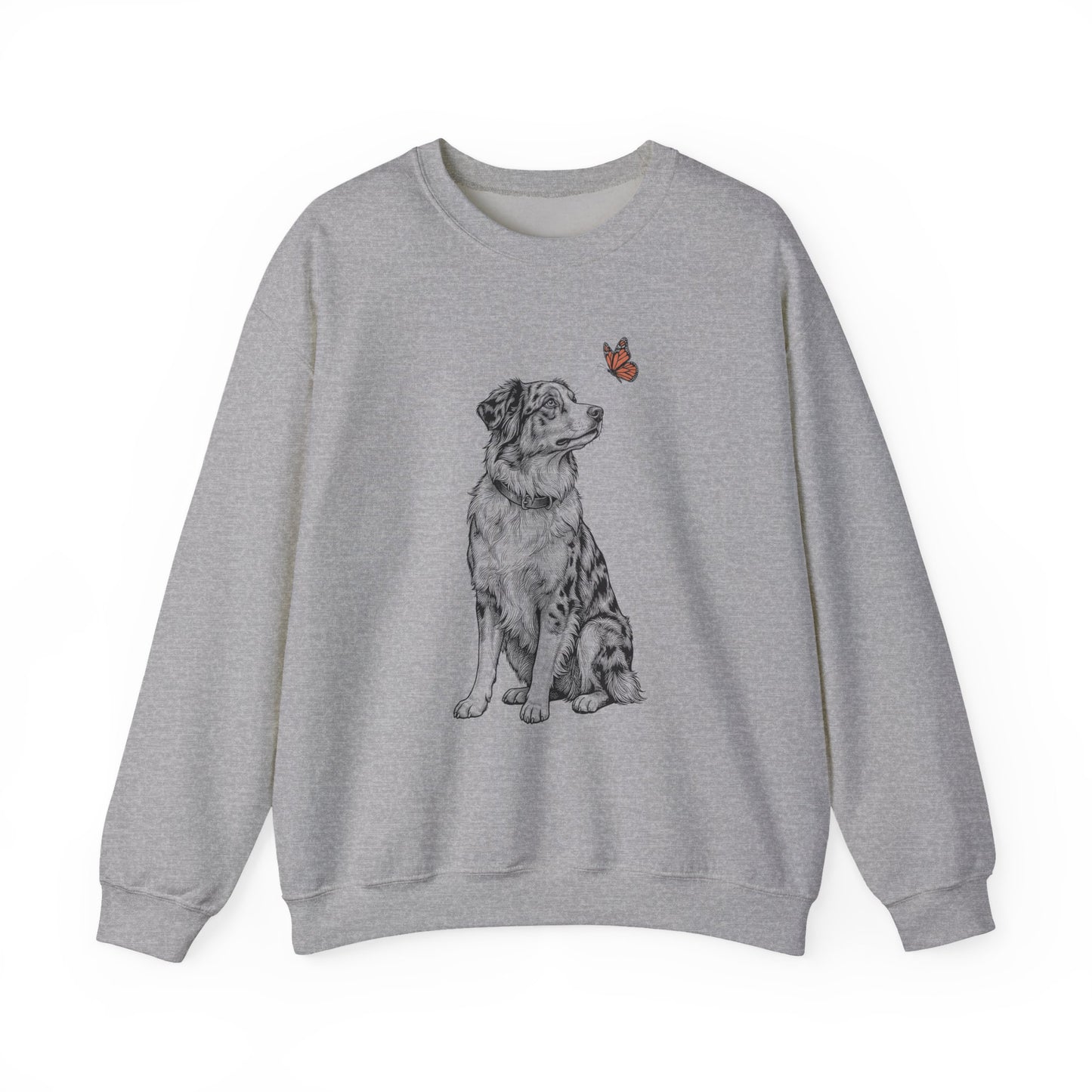 Australian Shepherd Butterfly Crewneck Sweatshirt