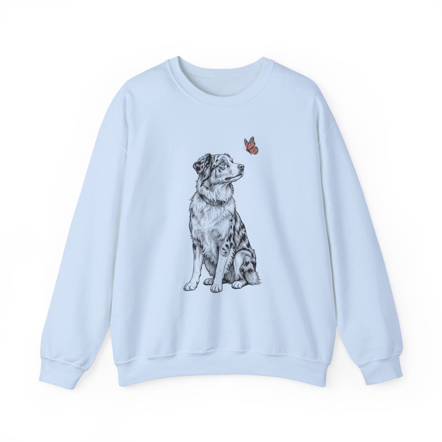 Australian Shepherd Butterfly Crewneck Sweatshirt