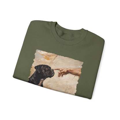 God Creates Black Boxer Crewneck Sweatshirt