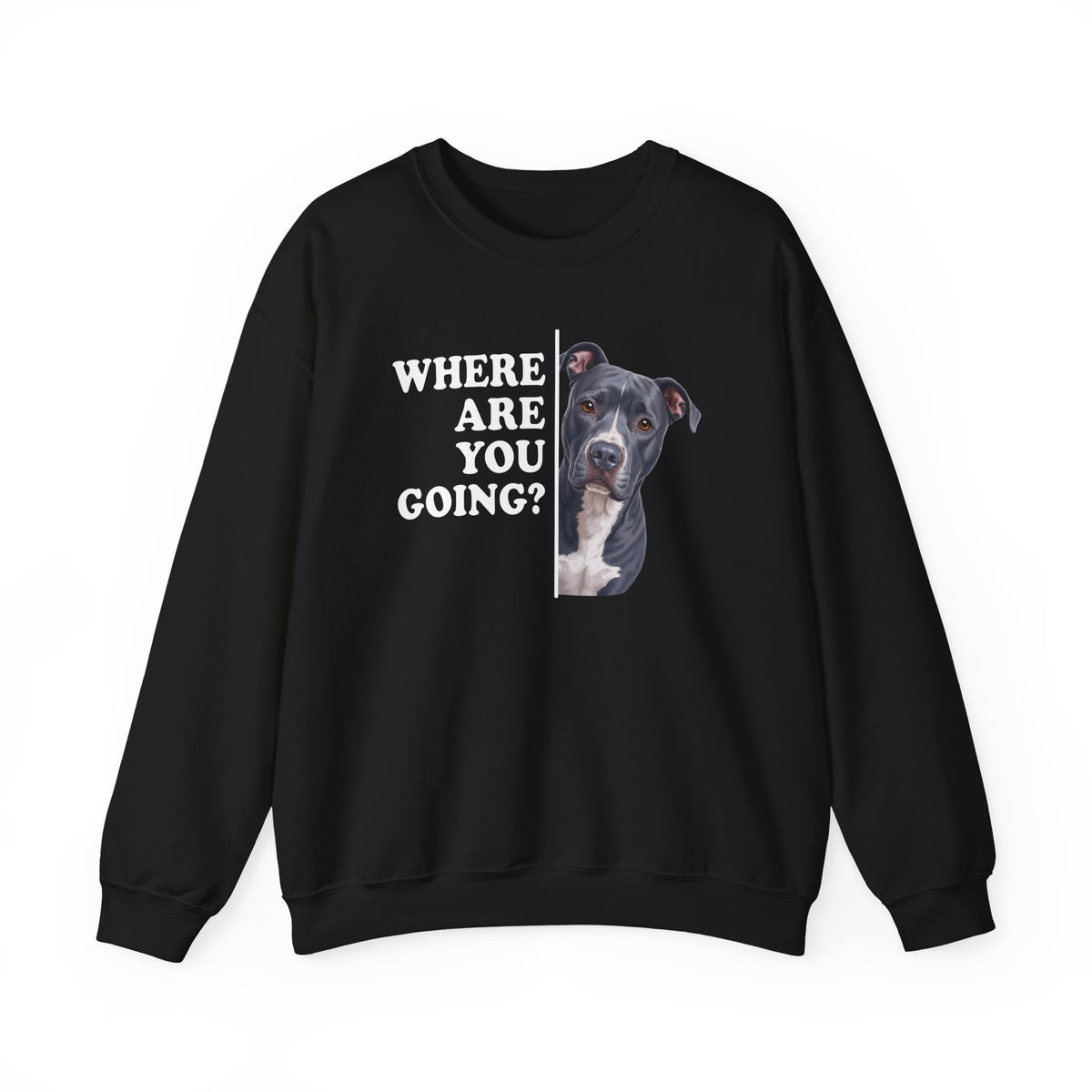 Pitbull Blue Where Are You Going Crewneck Sweatshirt