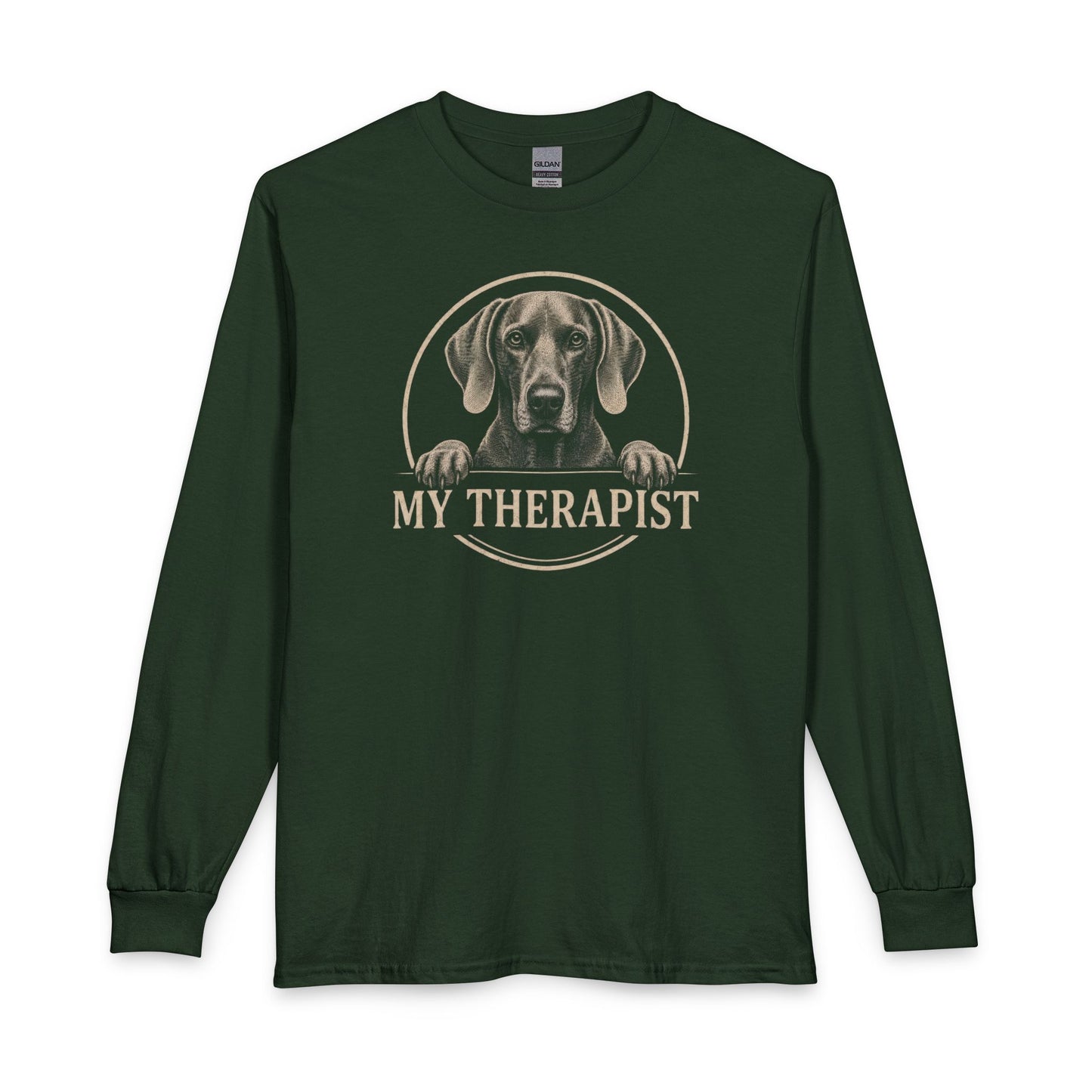 Weimaraner Therapist Long Sleeve Forest Green