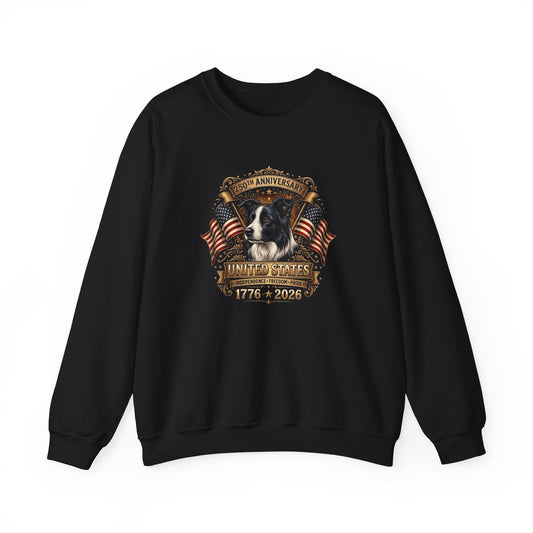 Border Collie USA 250 Anniversary Crewneck Sweatshirt Black
