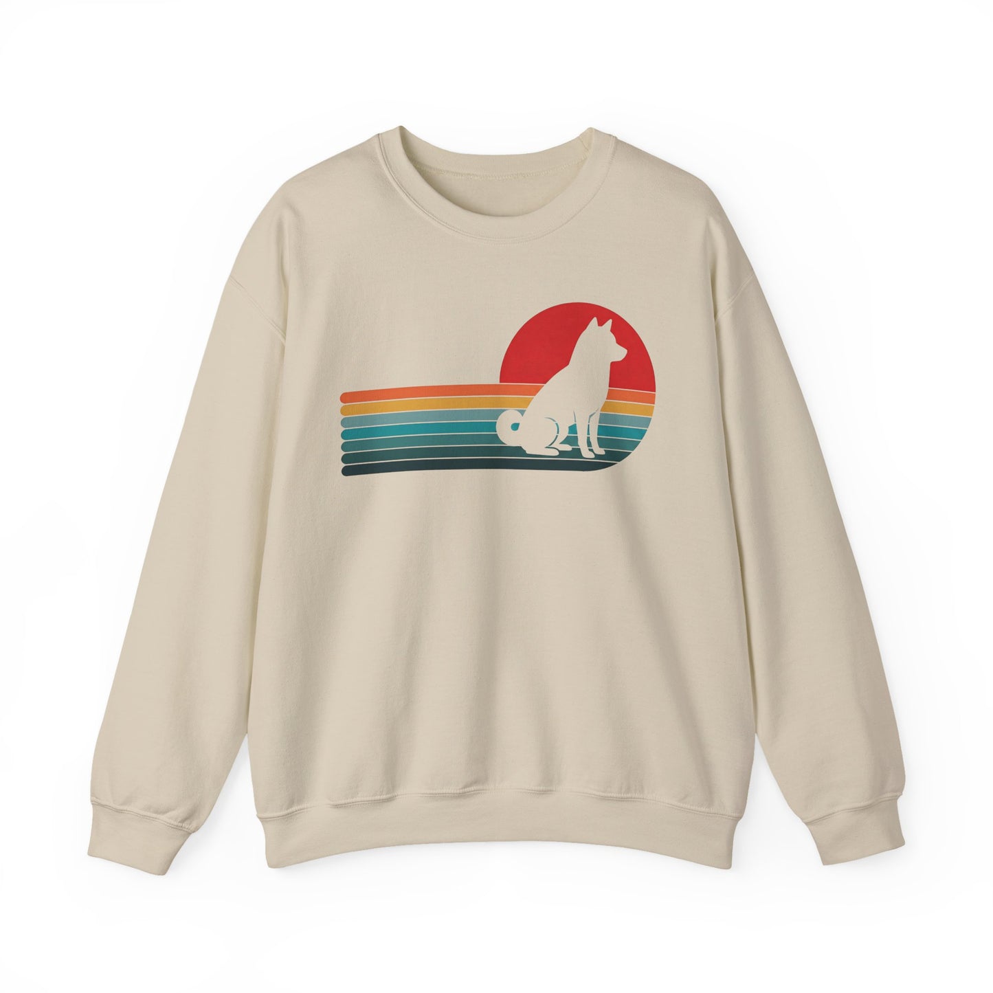 Shiba Inu Retro Sunset Crewneck Sweatshirt
