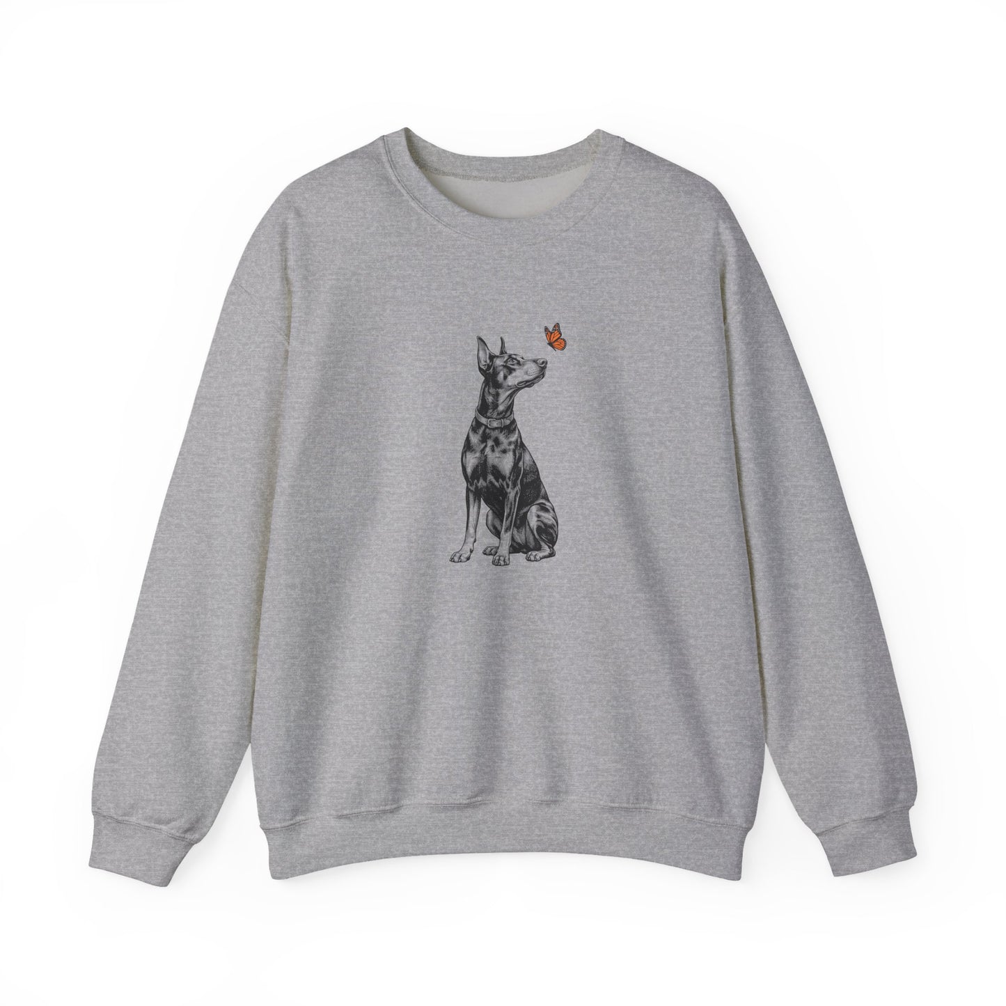 Doberman Butterfly Crewneck Sweatshirt