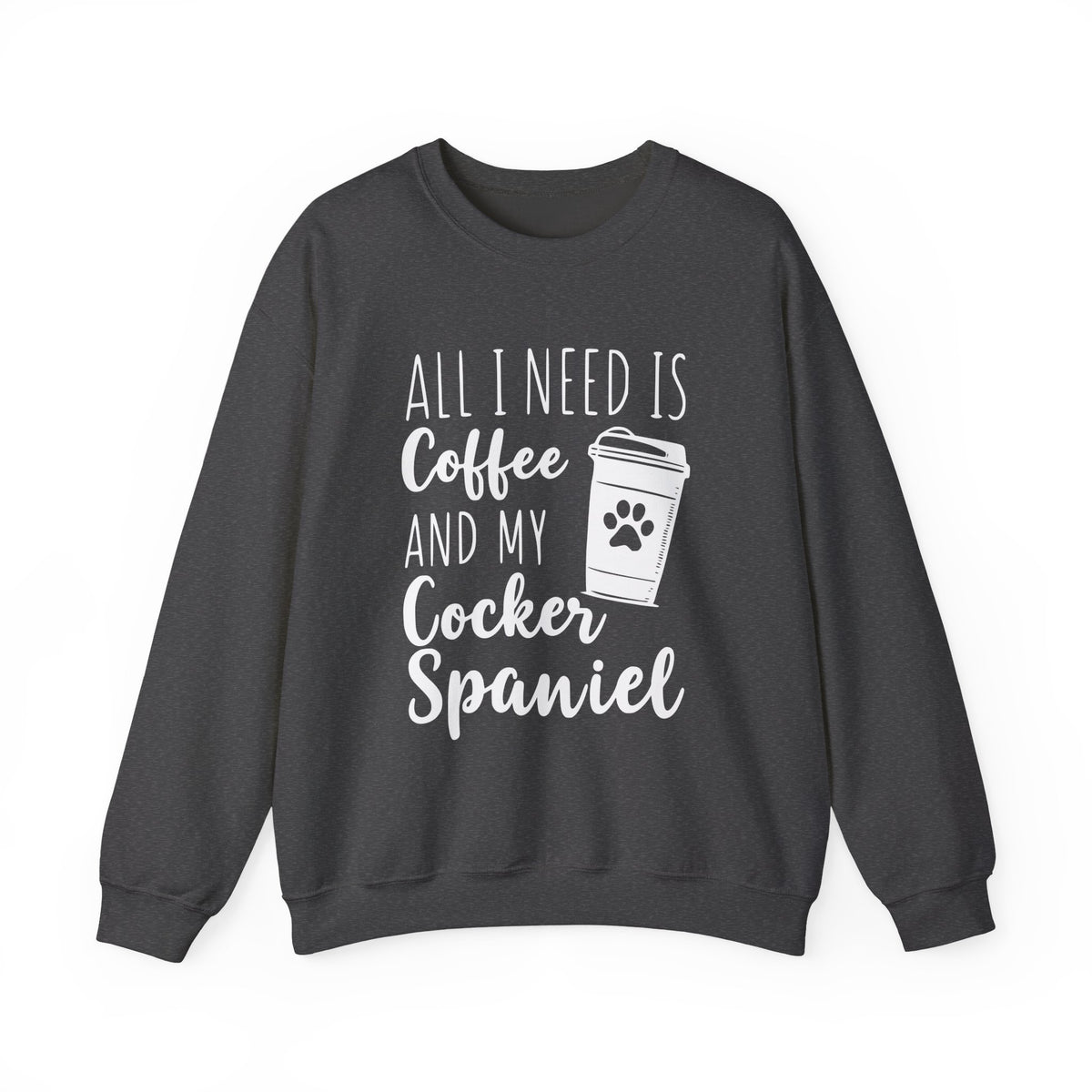 Cocker Spaniel & Coffee Crewneck Sweatshirt