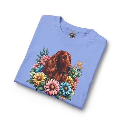 Irish Setter Flower Wreath Long Sleeve