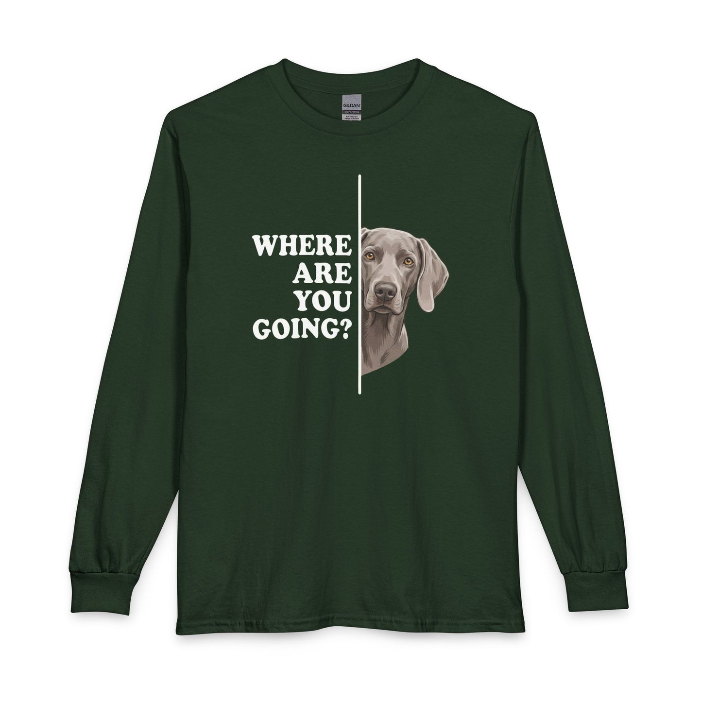 Weimaraner Following Long Sleeve Forest Green