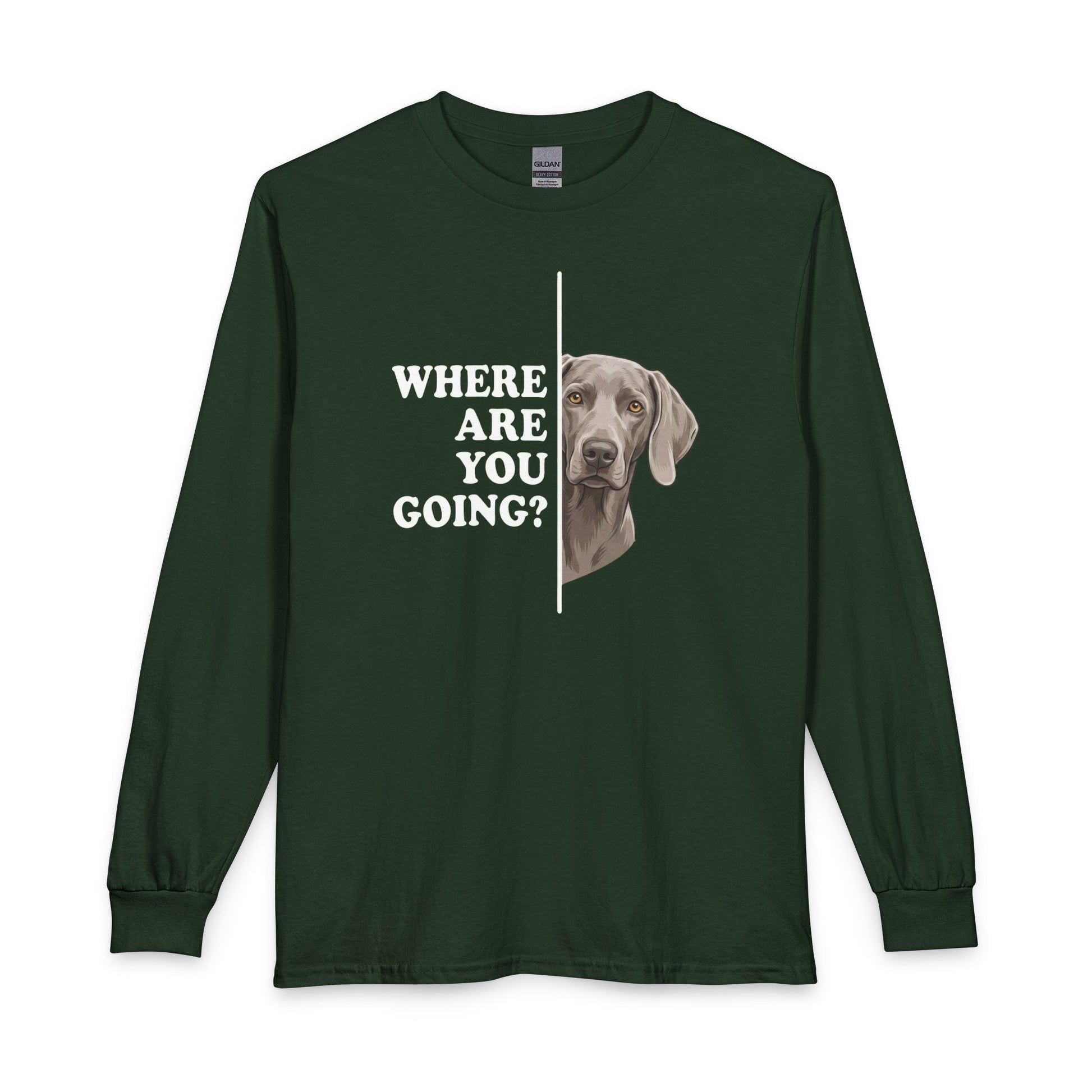 Weimaraner Following Long Sleeve Forest Green