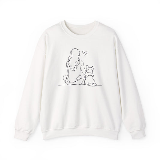 Cardigan Welsh Corgi and Girl Crewneck Sweatshirt