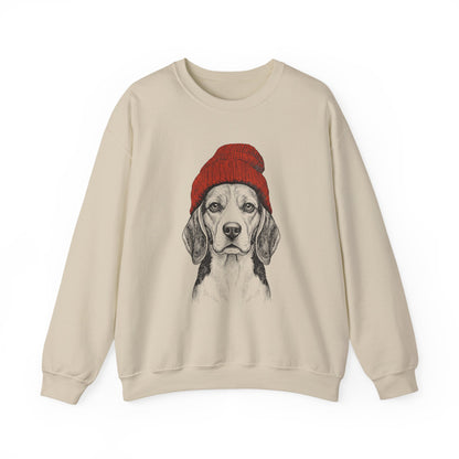 Beagle Beanie Crewneck Sweatshirt